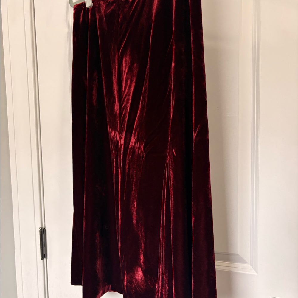 Talbots Burgundy Velvet A-Line Skirt